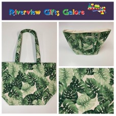 Large Tote Bag - Leaves on Cream